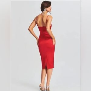 Retrofete Samanatha Satin Slip dress in Red Size Small‎